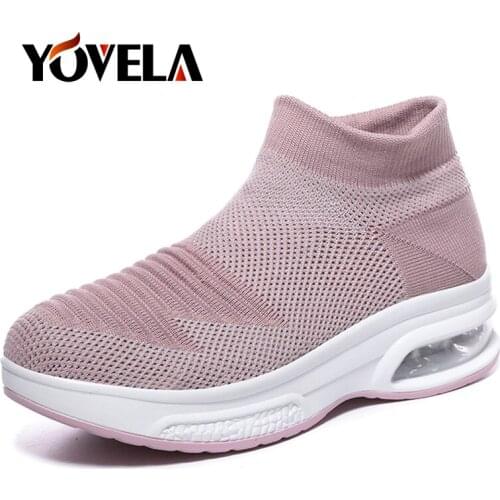 Fashion Winter Women Sock Shoes Air Cushion Shock Absorbing Sole Flats Women Boots Shoes High Quality Sexy Trend Women Sneakers