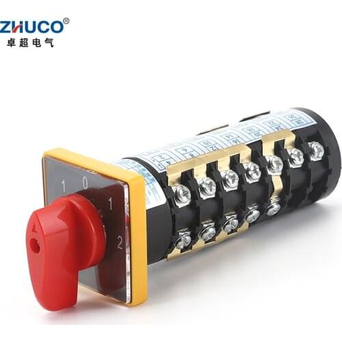 ZHUCO HZ5B-10/T721.7 10A Five Position Seven Pole Panel Mounting Cam Changeover Reversing switches Combination Switch