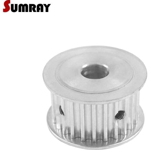 SUMRAY 5M 25T Timing Pulley 6/6.35/8/10/20/25mm Bore Aluminium Pulley Wheel 21mm Width Motor Belt Pulley For 3D Printer