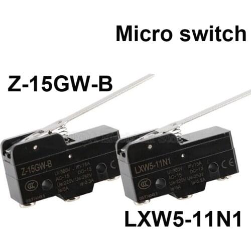 1Pcs LXW5-11N1/Z-15GW-B 15A 380V Micro Limit Switch Long Lever Arm SPDT Snap Action Travel Switch