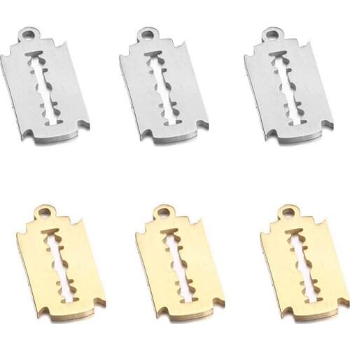 10pcs/Lot Stainless Steel Rectangle Charms Pendants For DIY Making Necklace Bracelet Jewelry 9*19mm