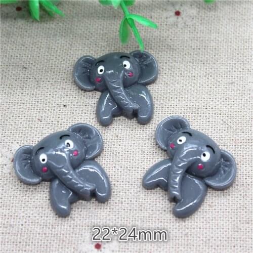 10pcs Cute Resin Cartoon Animal Elephant Miniature Art Supply Decoration Charm Craft,22*24mm