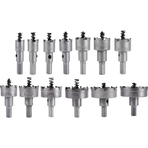 13pcs/set high quality16 18 20 22mm Carbide Tip TCT Drill Bit Hole Saw Set Stainless Steel alloy sharp