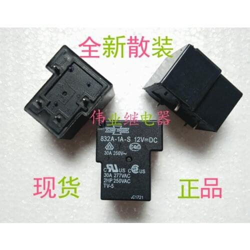 2pcs/lot 832A-1A-S 12VDC New Relay 4 PIN A set of normally open