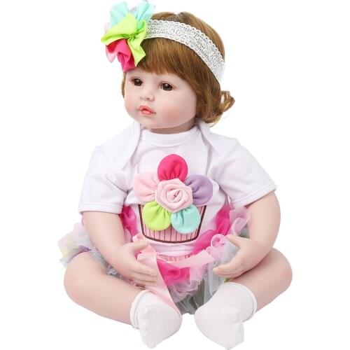 22inch 55cm lovely bebe reborn toddler girl silicone baby dolls toys for children gift NPK doll girl reborn bonecas