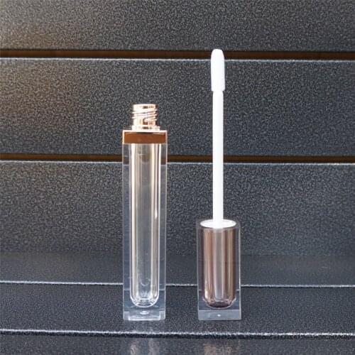 40pcs 7ML Top Grade Rose Gold Empty Lip Gloss Tube, Square Lip Gloss Refillable Bottles,Plastic Liquid Lipstick Container