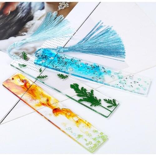 5Pcs Rectangular DIY Bookmark Mould Making Epoxy Resin Jewelry DIY Craft Silicone Transparent Mold DIY Jewelry Making Tools