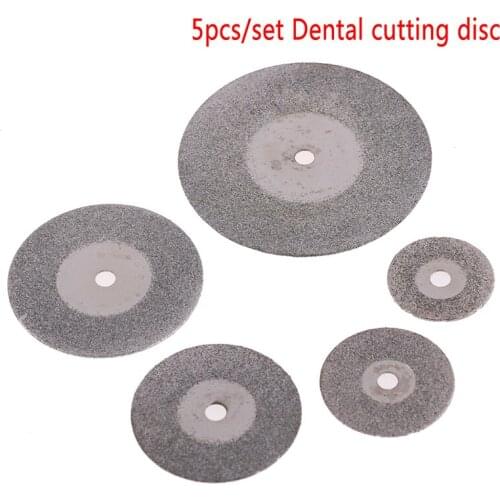 5pcs Thin Ultra-thin Double Sided Sand Diamond Cutting Disc With Mandrel For Separating Polish Ceramic Teeth Whitening