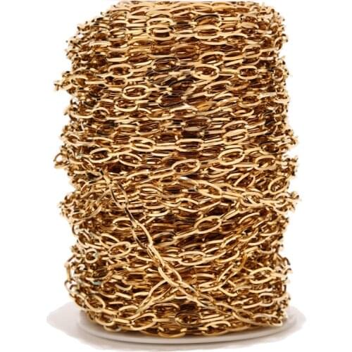 6MM width Stainless Steel Hypoallergenic Cable Chains Cross Link Unwelded for DIY Making Necklace Bracelet Anklet for Men Women