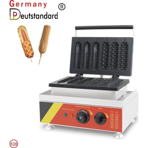 6pcs Commercial Electric Corn Shaped Muffin Hot Dog Waffle Maker Non-stick Waffle Making Machine Baking Equipment With CE