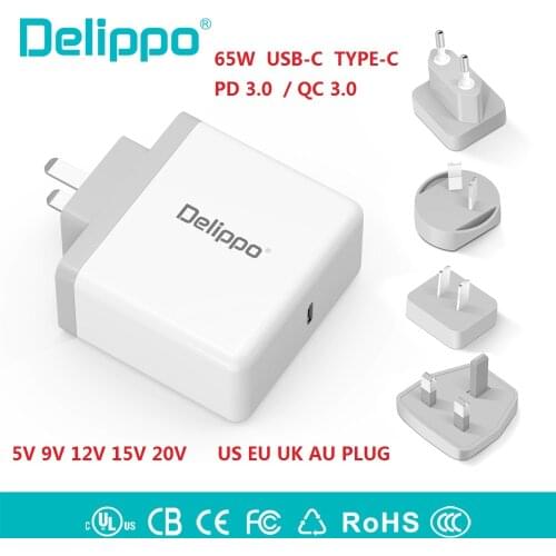 65W 20V USB-C Type-C PD3.0 Power Supply Wall tablet laptop Adapter Charger For Lenovo Asus HP Dell Xiaomi Huawei Google UX390U
