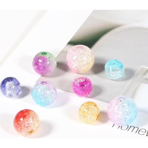 8mm/10mm/12mm/14mm Random Mixed Crackle Acrylic Beads Spacer Ball Beads For Fashion Jewelry Making Gift