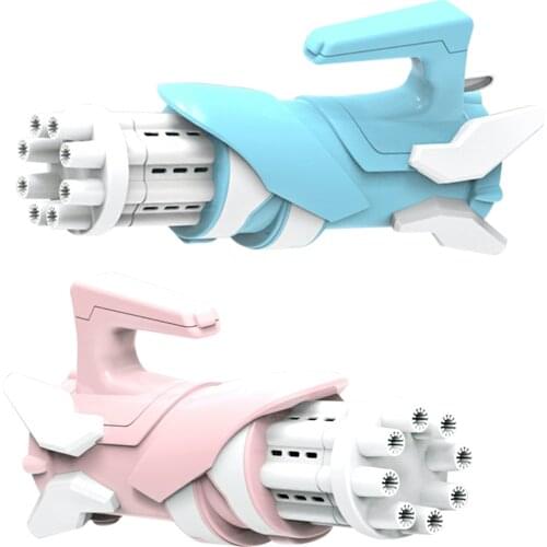 Gatling Bubble Machine 8 Hole Bubble Gun Automatic Bubble Blower Summer Soap Water Bubble Machine 2-in-1 Electric Bubble Machine