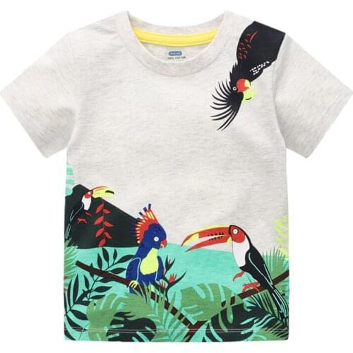 Jumping Meters Summer Girls T shirts With Giraffe Applique Hot Selling Kids Tops Baby Clothes Animals Tees