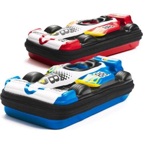 Formula 1 Racing Car Boy Pencil Case Pencil Bag Super Cool 3d Eva Colorful Large Capcity 3 Layer Pencil Bag with Pencil Holders