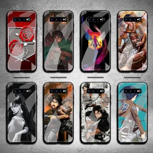 HOTCASHOP Anime Attack on Titan Phone Case Tempered Glass For Samsung S20 Plus S7 S8 S9 S10 Plus Note 8 9 10 Plus