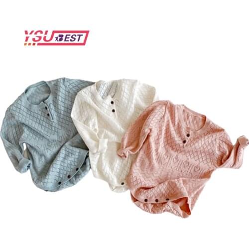 Newborn Baby Girl Bodysuits Fashion Candy Color Knitted Toddler Infant Kids Girl Boys Clothes Spring Long Sleeve Children Romper