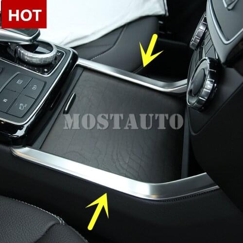 For Benz GLS Class X166 Interior Console Water Cup Holder Cover Trim 2016-2018 2pcs Car Accessories Interior Car Decor Car Trim