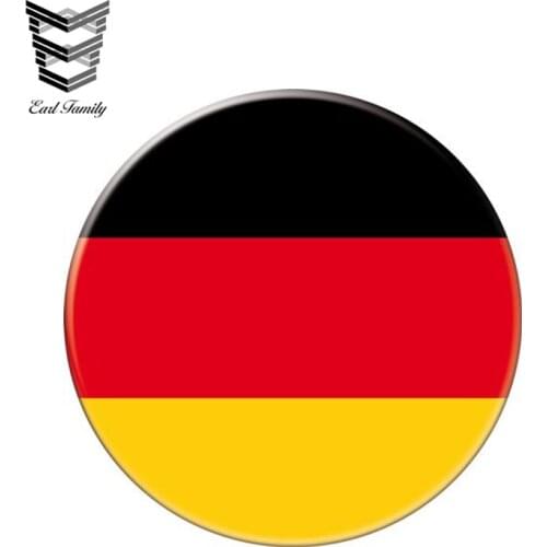 EARLFAMILY 13cm x 13cm Auto Moto Bike Suitcase Laptop Flag Round Germany Decal Reflective Car Sticker Waterproof 3D Car Styling