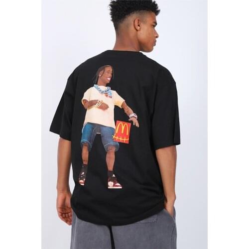 21ss Travis Scott T Shirt Men Women Cactus Jack X M Crew T-Shirts Summer Hip Hop Short Sleeves 100% Cotton Streetwear Tee Tops