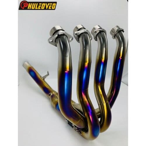 Titanium Alloy H2SX H2SXSE 17-20Motorcycle Exhaust Muffler Header Tube Front Pipe Blue Exhaust System Front Pipe for H2SX Escape