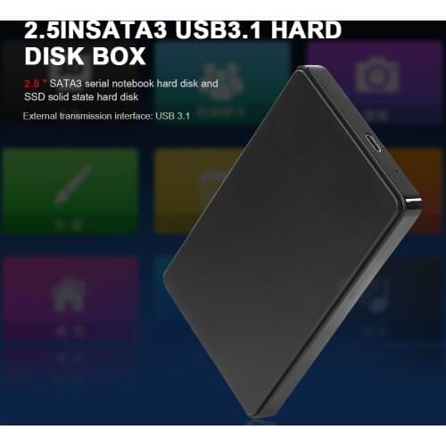 HDD Case Hard Drive Disk USB 3.1 SATA3 2.5 inch Enclosure Office Caring Computer Supplies for SSD Disk Type C3.1 Case