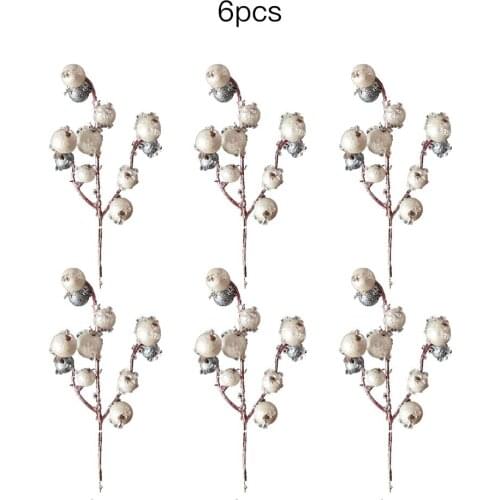 6pcs/Set Artificial Pine Needles Plants With Pine Cones Christmas Gift Box Decorations Simulation Flower Branch DIY Props