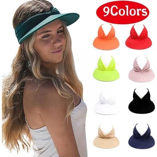 2021 New Summer Hat For Women Girls Tennis Caps Visor Hollow Elastic Sun Anti-ultraviolet Hat Caps Top Beach Hat Running Y2Y0