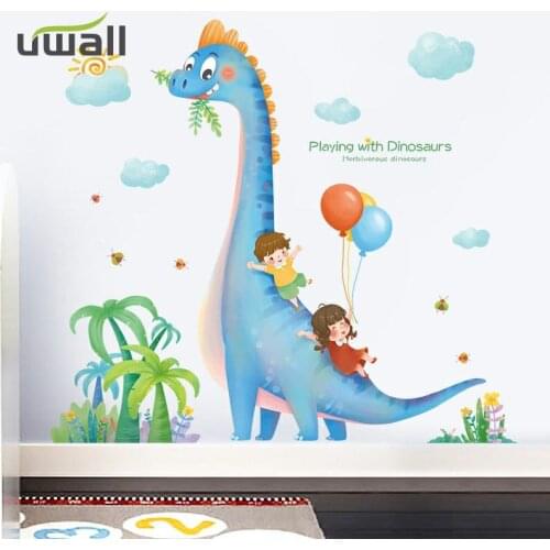 Creative Cartoon Dinosaur Wall Sticker Warm Self-Adhesive Kids Room Decoration Home Decor Stickers Baby Bedroom Decor Poster