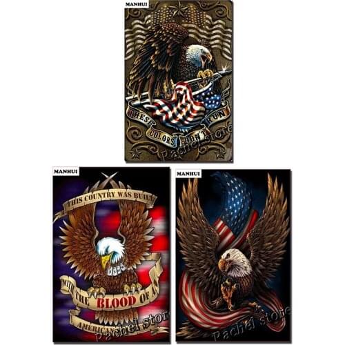 Diy Diamond Painting Cross Stitch Kits Diamond Mosaic Eagle Full Square Diamond And Round Diamond Embroidery AD369
