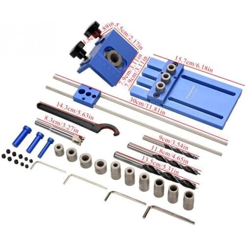 3 in 1 Drilling locator drilling guide kit ,Woodworking Joinery High Precision Dowel Jigs Kit for Furniture Fast Connecting