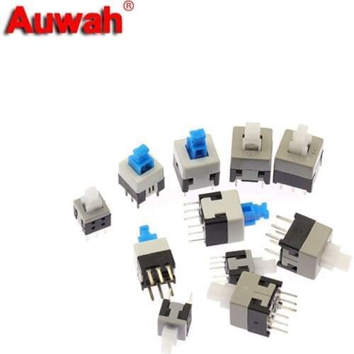 30pcs 7x7 8x8 8.5x8.5mm Self Locking kits Push Tactile Power Micro Switch 6 Pin Button Switches