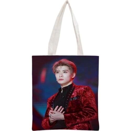New arrived custom KPOP JaeHyun printed canvas tote bag women handbag beach travel bag portable shopping bag