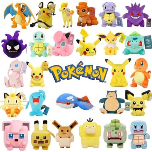 20-25cm Original Pokemoned Pikachus Plush doll Bulbasaur Squirtle Charmander Charizard Eevee Snorlax Jigglypuff Psyduck Plush
