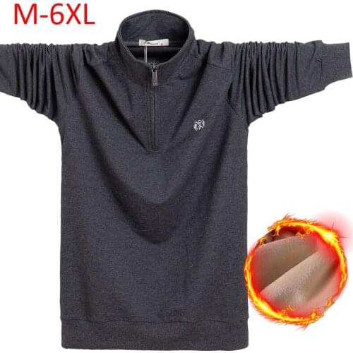 VIANKANI Autumn Winter Men Hoodies Sweatshirt Cotton Male Casual Business Polo Pullovers Solid Color High Quality Plus Size 6XL
