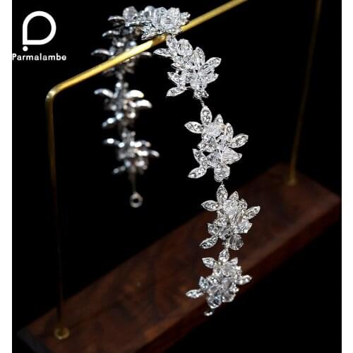 Fashion Wedding Hair Accessories Crystal Headband Bridal Soft Hairband Leaf Hair Accessories Tiaras