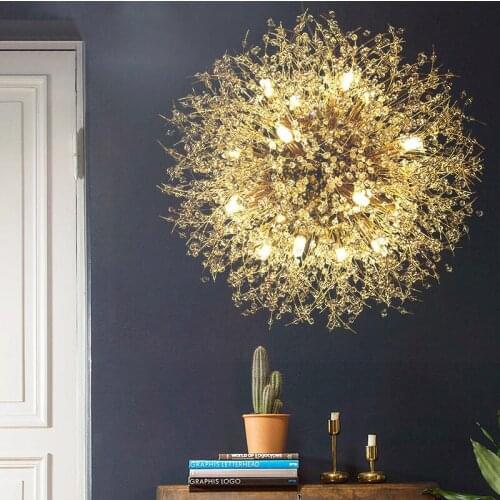 Nordic LED crystal chandelier modern restaurant lamp creative art crystal dandelion chandelier