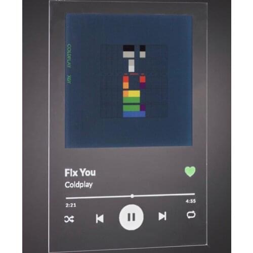 Spotify Netflix Customized Glass Song Scene Artwork Album Plaque Code Plexiglass Christmas Gift Present