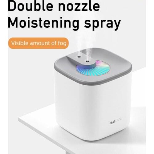 IHoven Air Humidifier Essential Aroma Diffuser Double Nozzle With Coloful LED Light Ultrasonic Humidifiers Aromatherapy Diffuser