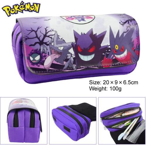 Pokemon Poke Ball Large-capacity Double-layer Zipper Pencil Pouch Wallet Stationery Box Anime School Supplies