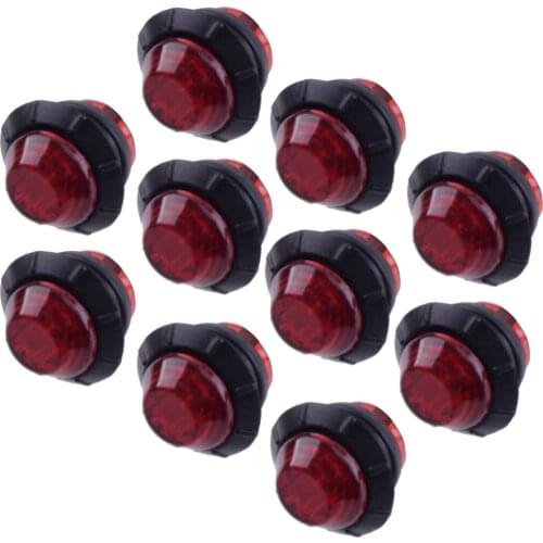 10Pcs/Set Boat Caravan 12V 0.5W Mini Sealed 3/4" Red LED Bullet Side Marker Light Clearance Lamp Fit for Truck Trailer Pickup