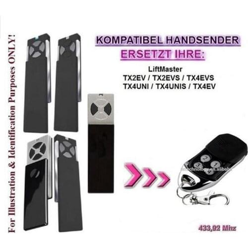 2pieces For Liftmaster chamberlain TX2EVS / TX4EVS compatible remote control high quality Very good