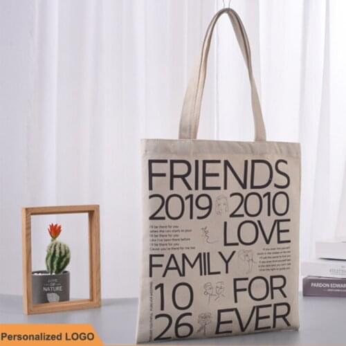 200pcs Custom LOGO Canvas Tote Bag Cute Bags for Girls Eco Friendly Cotton Shopping Bags, Beach Bag, Bridesmaid Gifts Kitchen