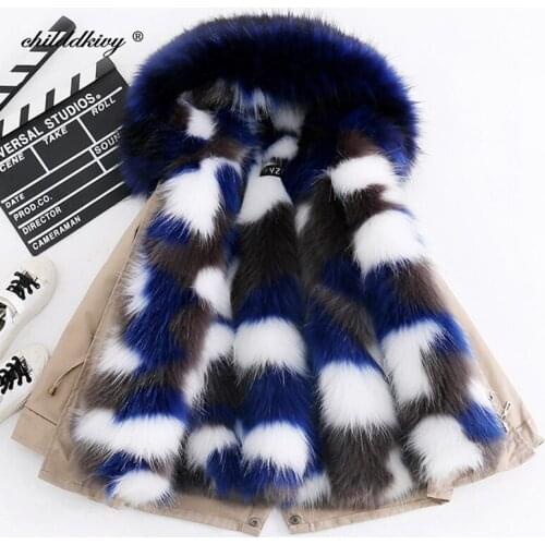 2020 Winter parka for girls Kids Faux Fox Fur Coat Outerwear Thick fashion Coat for girl Baby Childrens' Snowsuit Jacket 1-8year