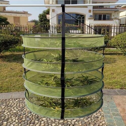 4 Layer 2ft Hanging Mesh Herb Drying Rack Collapsible Green Lightweight