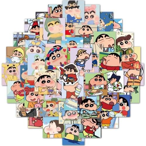 54Pcs Cute Cartoon Crayon Shin-Chan Childrens Toy Stickers Scrapbooking Waterproof Mobile Phone Graffiti Sticker Christmas Gift
