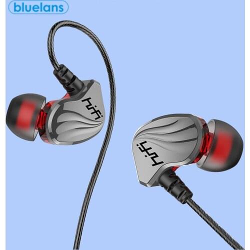 6D 4-Core Dual Moving Coil Earphones In-Ear 3.5mm HiFi Bass Wired Earbuds Sports Music Stereo Headset For Sansung Iphone Huawei