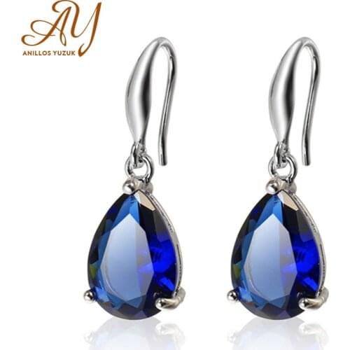 Anillos Yuzuk Silver 925 Jewelry Earrings 925 Sterling Silver Fashion Women Water Drop Earrings Jewelry Gift For Girls Wholesale