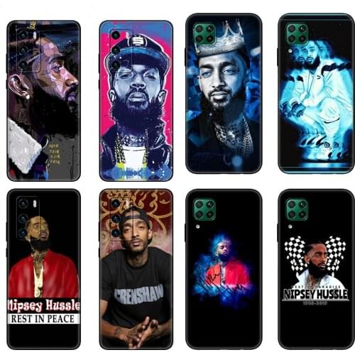 Black tpu Case For Huawei P30 Lite P30 Pro P40 Case For Huawei P40 LITE E P Smart 2020 Case Cover Rapper Nipsey Hussle