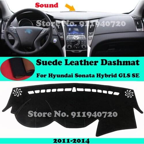 For Hyundai Sonata Hybrid GLS SE Limited 2011-2014 Suede Leather Dashmat Dashboard Cover Pad Dash Mat Car-Styling Accessories